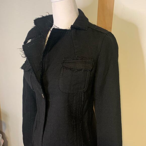 Banana Republic black one-button wool jacket size 2 - Picture 3 of 12